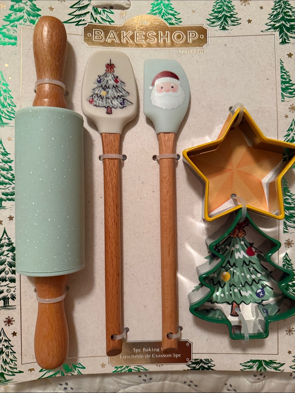 Holiday Kitchen Set – Mint Silicone Rolling Pin & Spatulas